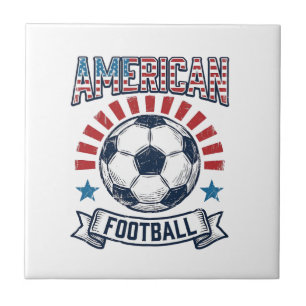 Amerikanisches Football-Vintage-Fußball-T-Shirt-De Fliese