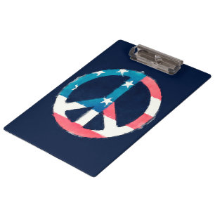 Amerikanisches Friedenszeichen Grunge Klemmbrett