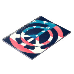 Amerikanisches Friedenszeichen Grunge Notizblock