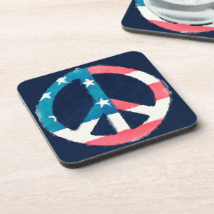 Amerikanisches Friedenszeichen Grunge Untersetzer
