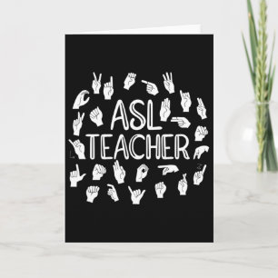 Amerikanisches Gebärdensprachalphabet ASL-Lehrer Karte