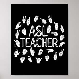 Amerikanisches Gebärdensprache Alphabet ASL-Lehrer Poster