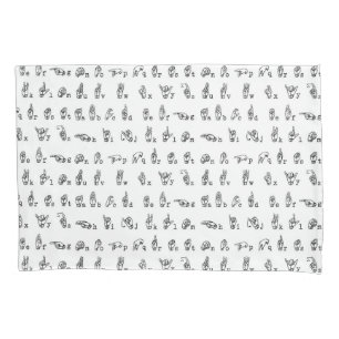 Amerikanisches Gebärdensprache-Alphabet in Kissenbezug