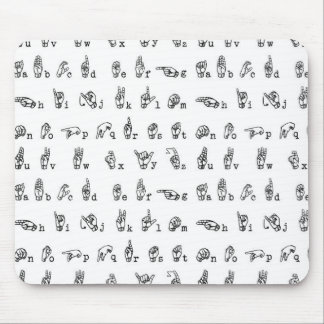 Amerikanisches Gebärdensprache-Alphabet in Mousepad