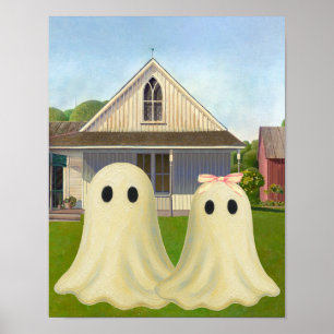Amerikanisches Goth-Ghost-Paar Poster