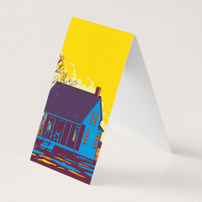 Amerikanisches Haus Visitenkarten (Rückseite)