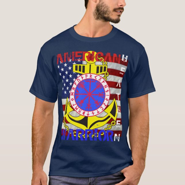 Amerikanisches heidnisches--Seemann T-Shirt (Vorderseite)
