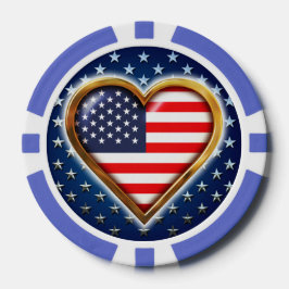 amerikanisches Herz Pokerchips