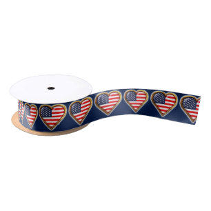 Amerikanisches Herz Satinband