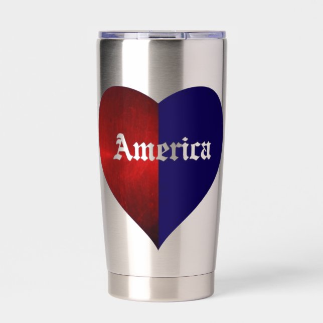 AMERIKANISCHES HERZ THERMOBECHER (Vorderseite)