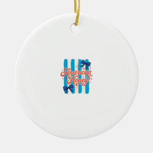 Amerikanisches Honig-Patriotischer-Bogen-Vintage-S Keramik Ornament