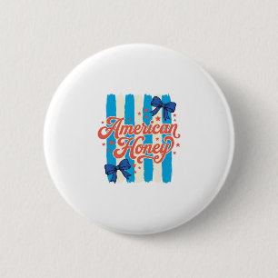 Amerikanisches Honig-Patriotisches-Schleife-Vintag Button