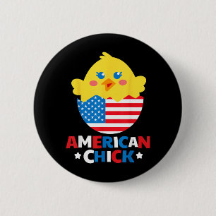 Amerikanisches Huhn Lustig 4. Juli Unabhängigkeits Button