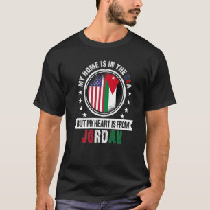 Amerikanisches jordanisches Flaggenherz aus Jordan T-Shirt