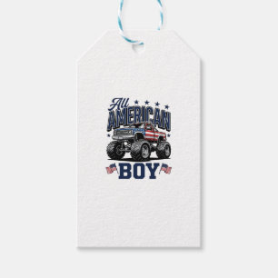 Amerikanisches Jungen-Monster-Truck-Retro-Patrioti Geschenkanhänger