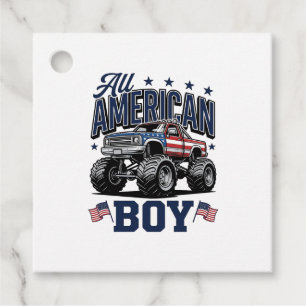 Amerikanisches Jungen-Monster-Truck-Retro-Patrioti Geschenkanhänger