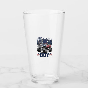 Amerikanisches Jungen-Monster-Truck-Retro-Patrioti Glas