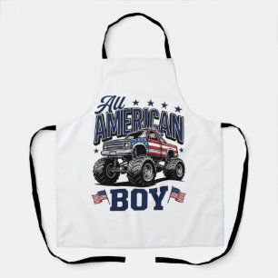 Amerikanisches Jungen-Monster-Truck-Vintage-Patrio Schürze