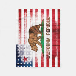 Amerikanisches kalifornisches Flagge | Holz u. Fleecedecke