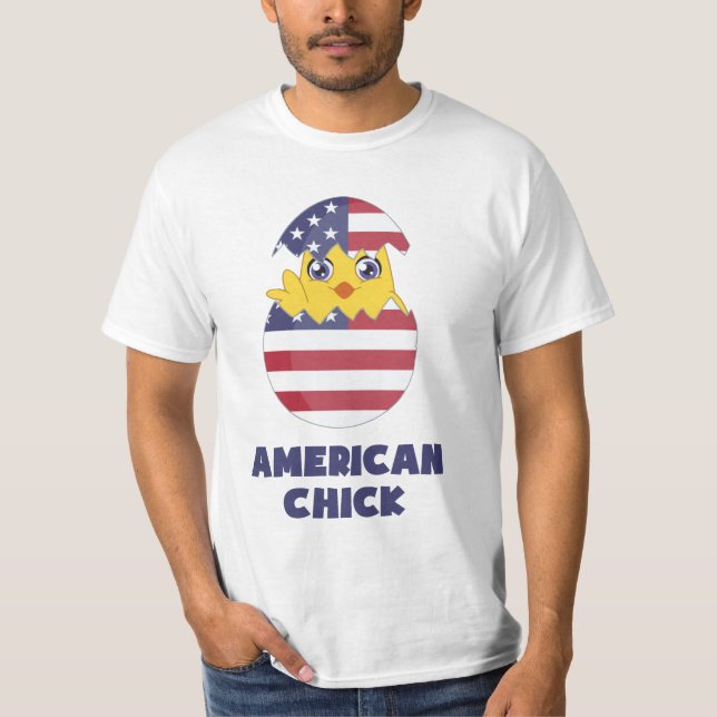 Amerikanisches Küken, ein Mädchen von Amerika T-Shirt (Vorderseite)