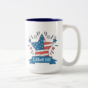 Amerikanisches Labor Day Kreativillustrationsdesig Zweifarbige Tasse