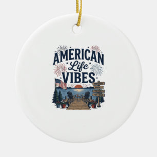 Amerikanisches Lebensgefühl Patriotischer See Vekt Keramik Ornament