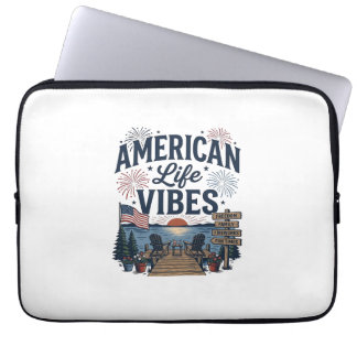 Amerikanisches Lebensgefühl Patriotischer See Vekt Laptopschutzhülle