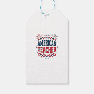 Amerikanisches Lehrer-Patriotisches Vintage-Shirt- Geschenkanhänger