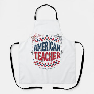 Amerikanisches Lehrer-Patriotisches Vintage-Shirt- Schürze