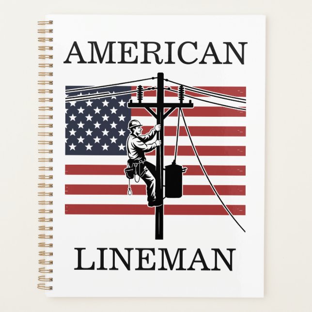 Amerikanisches Leitungsmann-Flaggen-Dienstprogramm Planer (Vorderseite)