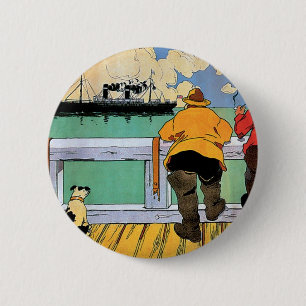 Amerikanisches Linienposter Button