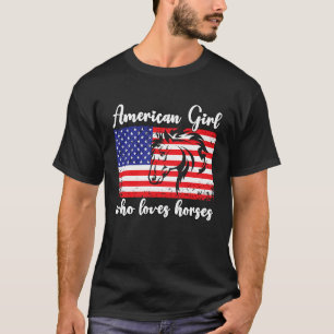 Amerikanisches Mädchen, das Pferde liebt Reiter 1 T-Shirt