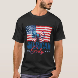 Amerikanisches Mädchen Glücklicher 4. Juli Coquett T-Shirt