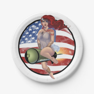 Amerikanisches Mädchen Pappteller