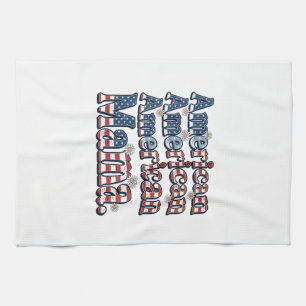 Amerikanisches Mama Patriotisches Vintage-Gravur-S Geschirrtuch