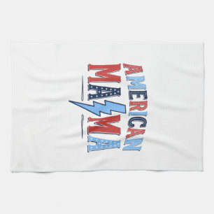 Amerikanisches Mama Patriotisches Vintage-Gravur-S Geschirrtuch