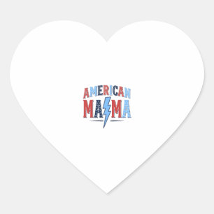 Amerikanisches Mama Patriotisches Vintage-Gravur-S Herz-Aufkleber