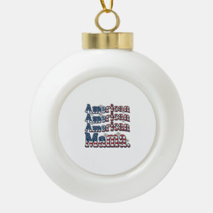 Amerikanisches Mama Patriotisches Vintage-Gravur-S Keramik Kugel-Ornament