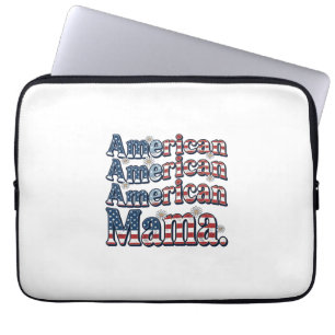 Amerikanisches Mama Patriotisches Vintage-Gravur-S Laptopschutzhülle