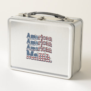 Amerikanisches Mama Patriotisches Vintage-Gravur-S Metall Brotdose