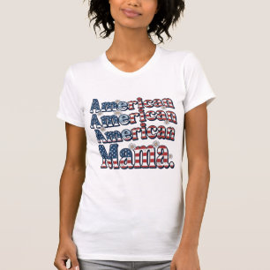 Amerikanisches Mama Patriotisches Vintage-Gravur-S T-Shirt