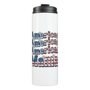 Amerikanisches Mama Patriotisches Vintage-Gravur-S Thermosbecher