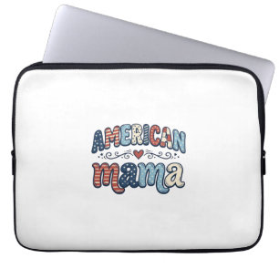 Amerikanisches Mama Patriotisches Vintage-Shirt-De Laptopschutzhülle