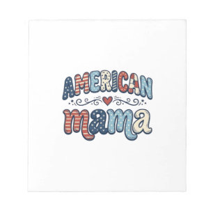 Amerikanisches Mama Patriotisches Vintage-Shirt-De Notizblock
