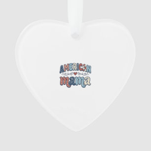 Amerikanisches Mama Patriotisches Vintage-Shirt-De Ornament