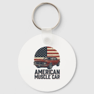 Amerikanisches Muscle-Car-Vintage-Flag-Shirt-Desig Schlüsselanhänger