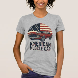Amerikanisches Muscle-Car-Vintage-Flag-Shirt-Desig T-Shirt