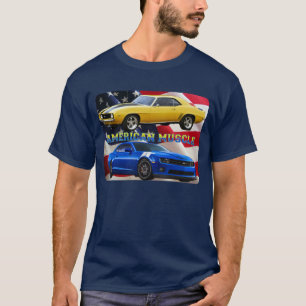Amerikanisches Muskel Camaro Flaggen-Shirt T-Shirt