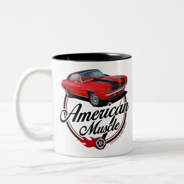Amerikanisches Muskel-Rot Camaro Zweifarbige Tasse (Links)