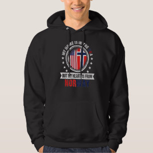Amerikanisches norwegisches Flaggenherz aus Norweg Hoodie